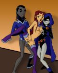 aqualad black_hole_sun dc_comics garth koriand'r nude_female orange_skin rachel_roth raven_(dc) starfire teen_titans vaginal