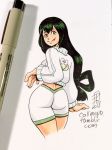 1girl 2018 big_ass bonita_en_blanco callmepo female_only frog_girl from_behind huge_ass my_hero_academia pinupsushi tsuyu_asui