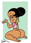  1girl 4_fingers 4_toes ass barefoot big_ass bottomless carlota_casagrande jmdoodle jose-miranda josethewey latina looking_at_viewer looking_back nickelodeon nicktoons older sexy the_casagrandes the_loud_house wide_hips 