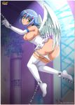 angel ass big_breasts blue_hair bondage leggings nanael palcomix palcomix queen's_blade stockings