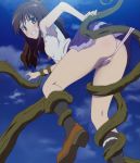 1girl ass bare_arms blush brown_hair cute female hot imminent_sex imminent_tentacle_rape legs long_hair miniskirt panties panties_pull restrained sexy skirt sleeveless socks suspended_in_midair tentacle tentacle_around_leg tentacles tentacles_around_ankles to_love-ru underwear upskirt yellow_eyes yuuki_mikan