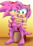  2018 2girls amy_rose amy_rose_(classic) bbmbbf clone full_body mobius_unleashed nipples palcomix rosy_the_rascal sega sonic_(series) sonic_the_hedgehog_(series) tagme yuri 