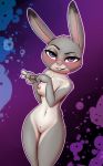  blush captainbutteredmuffin.com captainpudgemuffin furry high_resolution judy_hopps nipples nude pussy very_high_resolution zootopia 