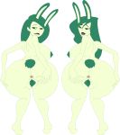  anus areolae ass big_ass big_breasts breasts bunny_ears bunny_girl bunny_tail commission disney dk female green_eyes green_hair green_skin kim_possible kimberly_ann_possible nipples nude pussy riffsandskulls shego yuri 