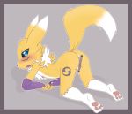  1girl adult bdsm chopsticks clamped clitoris digimon labias pussy renamon 