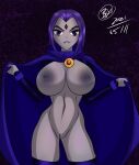 1girl big_breasts bunbunmuffins dc_comics female_focus female_only hourglass_figure nipples raven_(dc) tagme teen_titans wide_hips