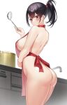 angry apron ass black_hair clothing hadaka_apron high_resolution long_hair naked_apron nipples very_high_resolution yamanokami_eaka