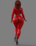  3d animated ass bubble_butt catwalk gif latex loop rear_view red_hair red_latex strut walk_cycle walking 