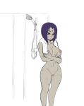 1girl big_breasts breasts completely_nude dc_comics female_only female_solo forehead_jewel grey_skin high_resolution hourglass_figure nude purple_hair pussy raven_(dc) shiftbait short_hair shower shower_curtain shower_head superheroine teen_titans thick_thighs thighs towel water_droplets wet_body white_background wide_hips