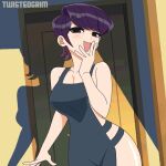  1:1_aspect_ratio apron bouncing_breasts breasts clothing curvaceous gif gif komi-san_wa_komyushou_desu komi_shuuko mature milf naughty_face nipples pussy thick_thighs thighs twistedgrim wide_hips 