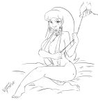  big_breasts collar gravity_falls leash looking_at_viewer monochrome pacifica_northwest string_bikini zapotecdarkstar zapotecdarkstar_(artist) 