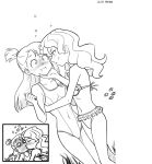 2_girls akko_kagari asphyxiation bikini diana_cavendish drowning kissing little_witch_academia monochrome one-piece_swimsuit savaster submerged swimsuit swimwear underwater yuri