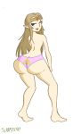 1girl big_ass facing_away female female_only mostly_nude princess_zelda slopster! solo tagme the_legend_of_zelda white_background