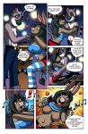 anthro anthro_only big_breasts breasts cleavage comic cute dialogue donkey fabio_paulino fellatio free_pass_(linno)_(comic) furry group_sex linno navel_jewelry nipples original original_character sexyfur striped_legwear topless topless_female