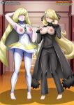 aether_foundation bbmbbf big_breasts blue_eyes breasts cynthia cynthia_(pokemon) lusamine lusamine_(pokemon) milf nintendo nipples palcomix pietro's_secret_club pokemon pokemon_(anime) pokemon_sm shirona shirona_(pokemon) yellow_hair