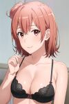 1girl alluring bra cleavage medium_breasts nios red_eyes red_hair underwear yahari_ore_no_seishun_lovecome_wa_machigatteiru. yuigahama_yui