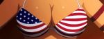 american_flag_bikini anime bouncing_breasts bra breasts cleavage dark-skinned_female ecchi food_wars gif mito_ikumi printed_bikini printed_bra shokugeki_no_souma