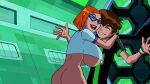  1boy 1girl accurate_art_style ass ben_10 ben_10:_omniverse ben_tennyson big_ass big_breasts bottomless brown_hair bursting_breasts cartoon_network cling closed_eyes cousins crop_top dat_ass edit freckles freckles_on_face glasses grin gwen_tennyson hairclip huge_breasts hugging indoors male nerota no_bra no_panties no_underwear omnitrix orange_hair png red_hair screencap screenshot screenshot_edit shirt shirt_only short_hair smile standing teen tight_clothing topwear under_boob wristwatch 