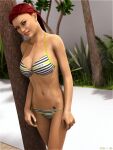 bikini breasts red_hair sydgrl3d tattoo