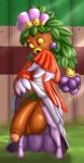 deku deku_princess female futanari huge_penis huge_testicles looking_at_viewer majora's_mask marauder6272 penis solo tease testicles the_legend_of_zelda