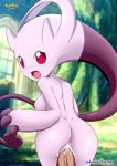 1boy 1girl anus areolae ass bbmbbf blush breast breasts creampie cum_in_pussy cum_inside erect_nipples looking_at_viewer looking_back mega_evolution mega_mewtwo mega_mewtwo_y mewtwo nintendo nipples open_mouth palcomix pokemon pokemon_xy pokepornlive red_eyes shiny shiny_skin solo_focus vaginal_penetration veins