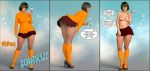 3d 3d_(artwork) 3dbabes ass breasts brown_hair character_name dialogue english_text glasses high_heels miniskirt nipples no_bra nude nudity scooby-doo short_hair skirt socks speech_bubble thighs topless uncensored velma_dinkley zoinks!