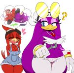 <3 1girl ? anal anal_penetration anthro anus ass avian beak big_ass bird blood blue_eyes blush breasts cleavage clitoris closed_eyes clothed clothing daydream eyewear fan_character female/female furry glasses goggles half-closed_eyes nipple_bulge nipples nosebleed penetration purple_body pussy red_body rosa_(sssonic2) sega simple_background sonic_forces sonic_riders sssonic2 swallow_(bird) sweat tongue tongue_out wave_the_swallow white_background wide_hips