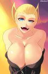  big_breasts breasts cleavage female kingdom_hearts larxene looking_at_viewer solo sowilo 