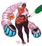 arms_(game) big_ass dark-skinned_female dark_skin nintendo tangobat twin_tails twintelle wide_hips