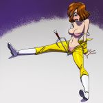 1girl april_o'neil bra female_only gao23 panties sai_(weapon) solo_female teenage_mutant_ninja_turtles