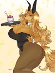  1girl 2018 anthro ass big_ass big_breasts breasts bunny_costume bunnysuit canine cherrikissu cleavage clothed clothing cosplay digital_media_(artwork) dog dogmom_(cherrikissu) furry hair holding_object huge_breasts long_hair looking_at_viewer mabel_(cherrikissu) mammal original saluki smile thick_thighs 