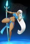 atlantis:_the_lost_empire big_breasts blue_eyes breasts cleavage disney female princess_kidagakash solo spear waifuholic weapon white_hair