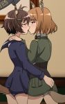 2_girls animal_ears animal_tail ass_grab brave_witches dog_ears dog_tail elmrtev karibuchi_hikari kissing multiple_girls non-nude non_nude yuri