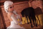 beastiality blonde_hair disney elsa frozen_(movie) horse horsecock rasmus-the-owl