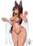 1girl 1girl 1girl animal_ears anubis bangs big_breasts black_hair black_panties black_underwear breasts dark_skin dated egyptian egyptian_mythology erect_nipples erect_nipples_under_clothes eye_of_horus high_resolution jewelry long_hair looking_at_viewer navel necklace nipples open_mouth original panties pelvic_curtain red_eyes see-through signature string_panties ubo_(dbsgurdbsk) underwear very_high_resolution white_background