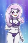 1girl blush bra breasts equestria_girls female female_human fleur_de_lis fleur_de_lis_(mlp) friendship_is_magic hand_on_stomach long_hair looking_at_viewer my_little_pony panties solo standing thigh_gap