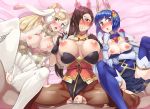  3_girls blonde_hair blue_eyes blue_hair boris_(noborhys) breasts brown_eyes brown_hair catria catria_(fire_emblem) cum cum_in_orifice cum_in_pussy easter easter_bunny fire_emblem fire_emblem_heroes green_eyes huge_breasts kagero kagero_(fire_emblem) multiple_girls nipples penis penis_in_pussy pussy sharena sharena_(fire_emblem) small_breasts 