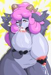 1girl 1girl 2018 3_fingers absa absurd_res anthro areola big_breasts big_nipples blush breast_milking breastfeeding breasts caprine furry goat hair high_res huge_breasts juzztie lactating lightning long_hair mammal milk nipples nude one_eye_closed pink_hair portrait pussy rivals_of_aether three-quarter_portrait video_games voluptuous wink yellow_eyes