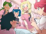 1boy 4girls :d :o anime ash_ketchum big_breasts black_hair blonde_hair blue_eyes blue_hair boris_(noborhys) cap censored clipboard clothed_sex cowgirl_position cum cum_in_pussy cum_inside dark_skin employee_uniform girl_on_top green_eyes green_hair group_sex happy hospital interracial lana lana_(pokemon) large_breasts laughing lillie lillie_(pokemon) mallow mallow_(pokemon) mao_(pokemon) nintendo no_eyes nurse nurse_cap nurse_joy on_top penis penis_in_pussy pillow pink_dress pink_hair pokemon pokemon_(anime) pokemon_sm pussy scared sitting_on_penis sitting_on_person small_breasts straddling suiren_(pokemon) surprised sweatdrop swept_bangs uniform vaginal vaginal_penetration vaginal_sex