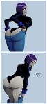 ass big_ass big_breasts breasts dat_ass dc dc_comics dcau female jeans leotard looking_back raven_(dc) ravenravenraven solo teen_titans