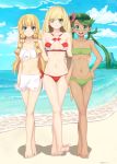 2018 3_girls :) :d aether_foundation artist_name beach bikini deviantart green_bikini green_swimsuit lillie lillie_(pokemon) looking_at_viewer lusamine mallow mallow_(pokemon) mao_(pokemon) milf mother_and_daughter multiple_girls pokemon pokemon_sm shuffledyandere side-tie_bikini signature smile swimsuit white_swimsuit