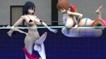  1futa 1girl 2_girls 3d accidental_exposure alluring balls big_balls big_breasts big_penis bikini bikini_bottom bikini_top black_hair blue_eyes bob_cut brown_eyes brown_hair exposed_penis female_abs floating futa_focus futanari indoor_pool kill_la_kill kiryuuin_satsuki large_penis mankanshoku_mako matoi_ryuuko penis quadraticsfm sfm skinny_dipping source_filmmaker swimming swimming_pool testicle underwater underwater_view 