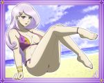 1girl acesrulez13 beach bikini breasts female female_only fleur_de_lis_(mlp) friendship_is_magic full_body humanized looking_at_viewer my_little_pony ocean solo_female