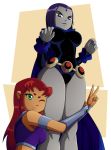 2girls dc dc_comics non-nude raven_(dc) ravenravenraven starfire teen_titans yuri