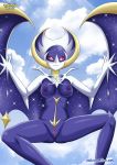 bbmbbf breasts erect_nipples legendary_pokemon looking_at_viewer lunala nintendo palcomix pokemon pokepornlive pussy spread_legs