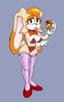 1girl anthro big_breasts bow_tie breasts bunny_costume bunnysuit candy caramel chocolate cleavage clothed clothing cosplay easter_egg food footwear furry ginger gloves lagomorph legwear mammal mature_female open_mouth playboy_bunny rabbit sega shoes sonic stockings suggestive suggestive_food vanilla_the_rabbit