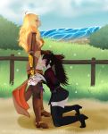 cum cum_in_mouth cum_inside deepthroat futanari futanari_on_female head_grab raven_branwen rwby sucking yang_xiao_long