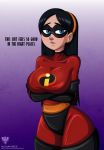 alcasar-reich alcasar-reich_(artist) big_breasts black_hair blue_eyes bodysuit breasts disney domino_mask female mask pixar solo the_incredibles violet_parr