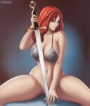  1girl big_breasts comic_book_character dynamite_comics female_focus female_only flowerxl high_res high_resolution long_hair mature mature_female red_hair red_sonja red_sonja_(comics) scalemail_bikini solo_female solo_focus 