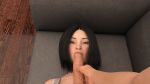 1girl 3d 3d_(artwork) black_hair blow breasts dirty_pool face facial fellatio green_eyes large_breasts large_penis lips looking_at_viewer oral patreon penis penis_lick pirot_king short_hair sucking